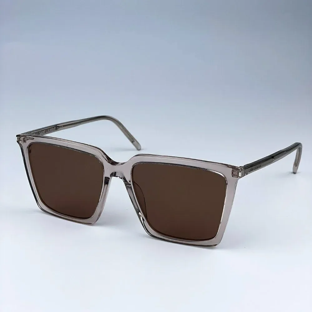 SALE! NEW Saint Laurent SL474 003 Nude Brown Square Unisex Sunglasses